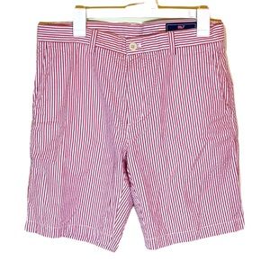 Vineyard Vines Mens Red/White Stripe Seersucker Breaker Shorts.